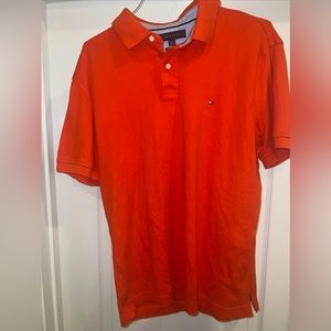 Tommy Hilfiger Custom Fit Polo Shirt Adult Mens XL Orange Short Sleeve